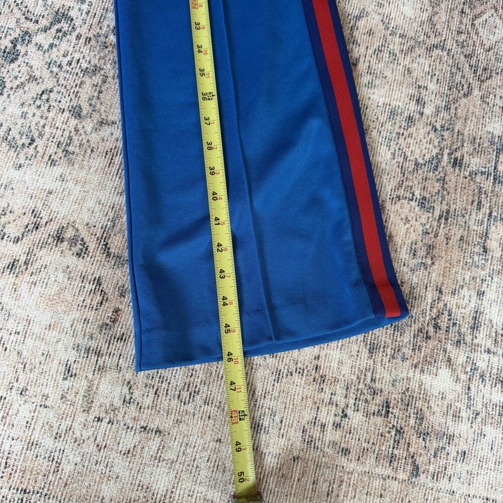 GUCCI blue red webbing trims flare cropped track pants Women’s Medium Pleated - Picture 7 of 16